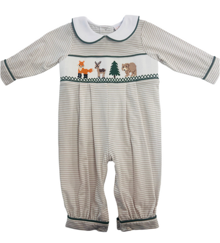 Forest Friends Smocked Romper