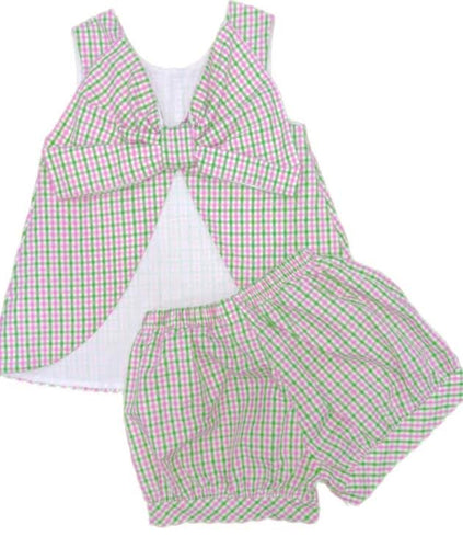 Bloomer Set Pink/Green Plaid