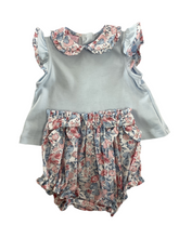 Load image into Gallery viewer, Girl’s Two Piece Floral Liberty Top &amp; Floral Bloomers Set