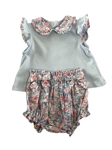 Girl’s Two Piece Floral Liberty Top & Floral Bloomers Set