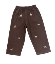 Load image into Gallery viewer, Brown Corduroy Pants-Moose Embroidery
