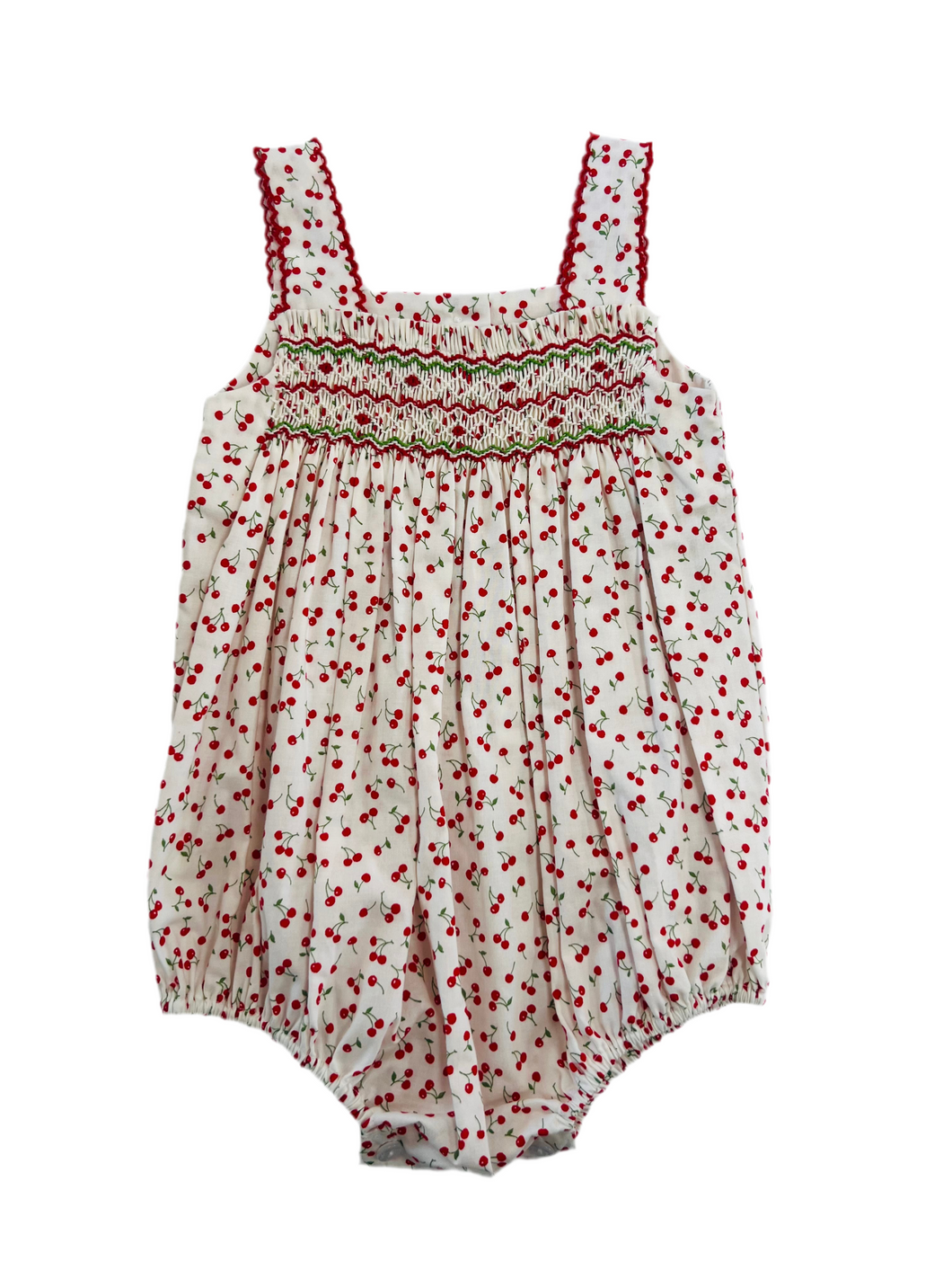 Petit Bebe Hand Smocked Cherry Bubble