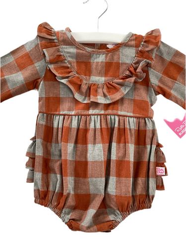 Girls Hadlee Plaid Ruffle Bubble
