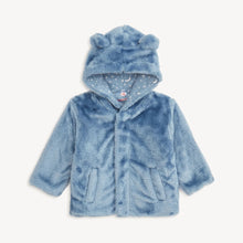 Load image into Gallery viewer, Winter Sky Minky Magnetic Bear Jacket