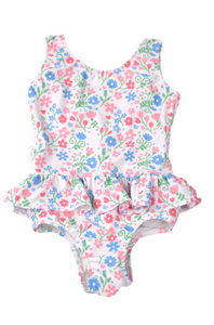 Flower Print Ruffle Swimsuit