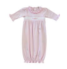 Load image into Gallery viewer, Kissy Kissy Heirloom Hand Smocked Flower &amp; Pink Cherries Gown