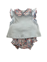 Load image into Gallery viewer, Girl’s Two Piece Floral Liberty Top &amp; Floral Bloomers Set