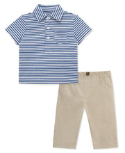 Load image into Gallery viewer, Striped Polo and Pants Set