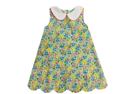Floral Scallop A-Line Dress