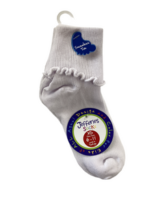 Jefferies Turn Cuff Crew White Socks