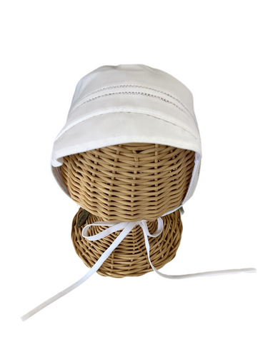 Feltman Brothers White Hand Embroidered Bonnet