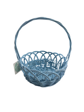 Load image into Gallery viewer, SMALL PINK &amp; BLUE WICKER BASKETS WITH HANDLE