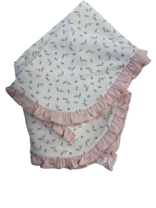 Bella Pink Floral Receiving Blanket