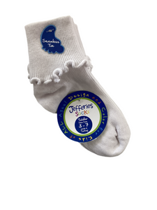 Jefferies Turn Cuff Crew White Socks