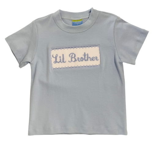 Light Blue Smocked Lil Brother Shirt