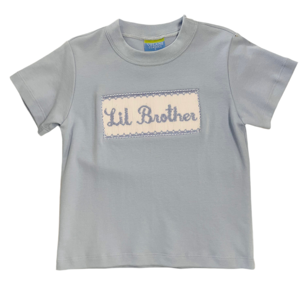 Light Blue Smocked Lil Brother Shirt