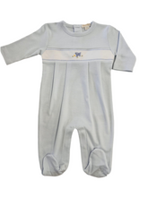 Load image into Gallery viewer, Premier Playful Pups Blue Footie- Hand Emb.