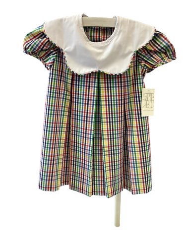 Girls Frenchy Frock Paint Plaid Dress