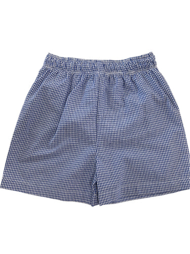 Blue and White Seersucker Swim Shorts
