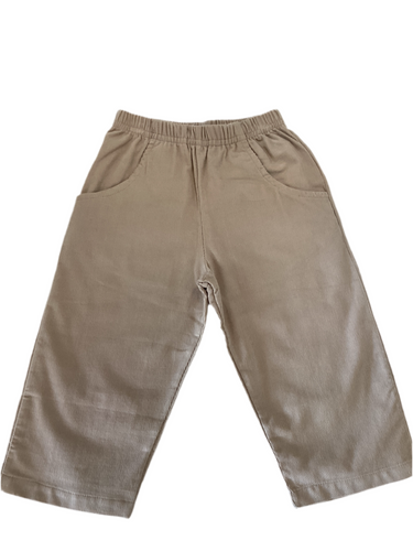 Boys Khaki Corduroy Pants With Pockets