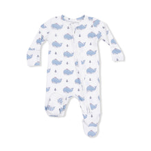 Load image into Gallery viewer, Angel Dear Bubbly Sailor Whales Blue-2 Way Zipper Pajama Footie