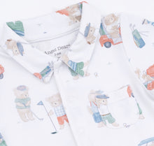 Load image into Gallery viewer, Angel Dear Golfing Teddy Bears-Polo Shortie Romper