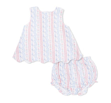 Load image into Gallery viewer, Angel Dear Tulip Striped Scallop Back Top &amp; Bloomer Set
