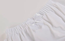 Load image into Gallery viewer, Light Blue &amp; White Ruffles &amp; Bow Bloomer Set
