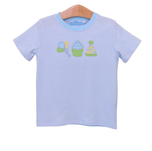Blue Striped Birthday Party Shirt