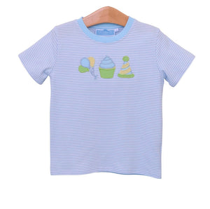 Blue Striped Birthday Party Shirt