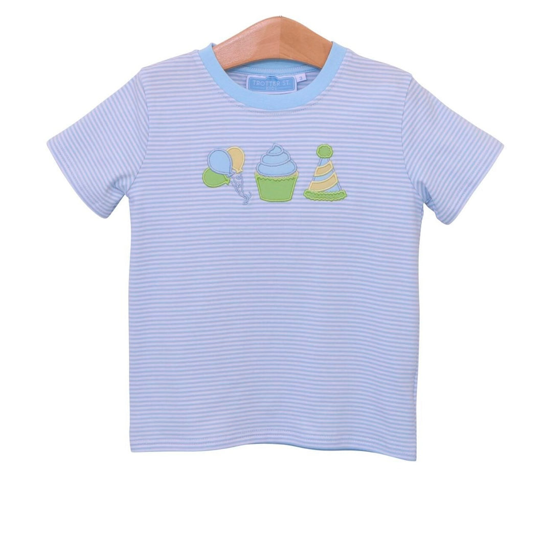 Blue Striped Birthday Party Shirt