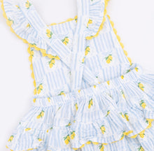 Load image into Gallery viewer, Angel Dear Lovely Lemons Ric Rac Ruffle Sunsuit Bubble