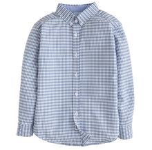 Load image into Gallery viewer, Little English Button Down Shirt-Gray Blue Gingham