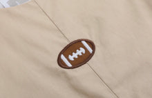 Load image into Gallery viewer, Light Brown Football Appliqué Overalls