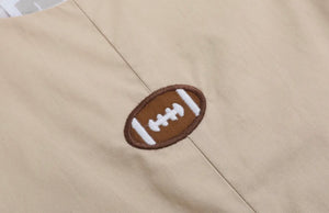Light Brown Football Appliqué Overalls