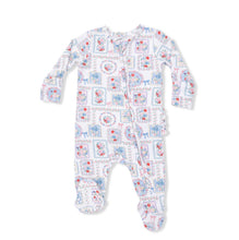 Load image into Gallery viewer, Angel Dear Juleps Floral Patchwork-2 Way Ruffle Back Zipper Pajama Footie