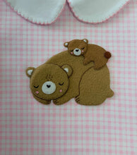 Load image into Gallery viewer, Pink Gingham Peter Pan Collar Dress-Momma Bear &amp; Baby Bear Appliqué
