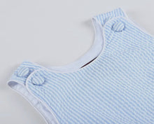 Load image into Gallery viewer, Light Blue Classic Seersucker Bubble Romper