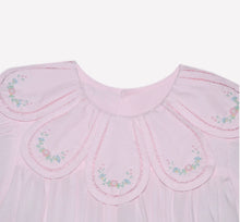 Load image into Gallery viewer, Pink Anna Mae Bubble-Pink Piping with Flower Embroidery
