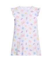 Load image into Gallery viewer, Printed Angel Sleeve Dress- Sea Shells