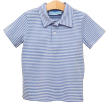 Load image into Gallery viewer, Henry Polo Cadet Light Blue Striped Polo