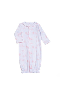 Pink Baby Toile Pima Converter Gown