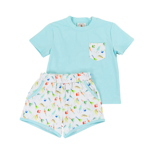Gone Fishing Boys Play Pocket Short Set