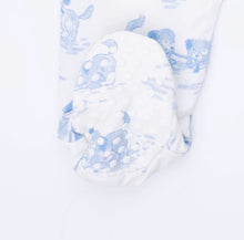 Load image into Gallery viewer, Angel Dear Puppy Toile Blue 2 Way Zipper Pajama Footie