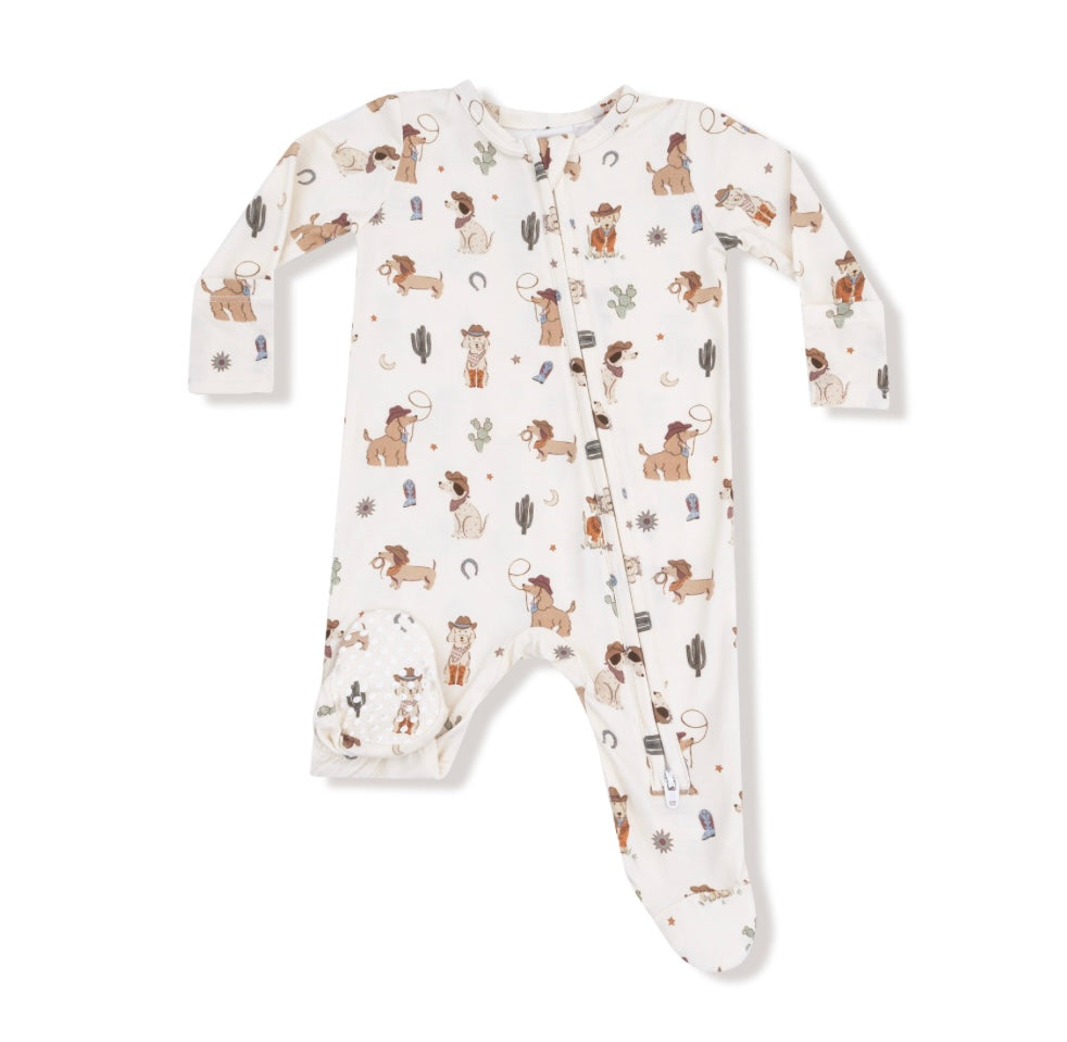 Cowboy Dogs 2-Way Zipper Footie