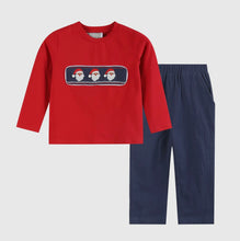 Load image into Gallery viewer, Boy Red Santa Smocked 2 PC Set