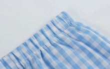 Load image into Gallery viewer, Bunny Family Smocked Tee and Blue Gingham Short Set