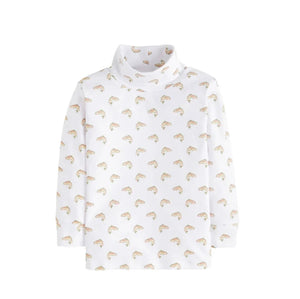 Fish Print Turtle Neck