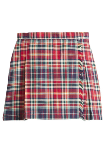 Little English Fringe Skirt-Middle Plaid