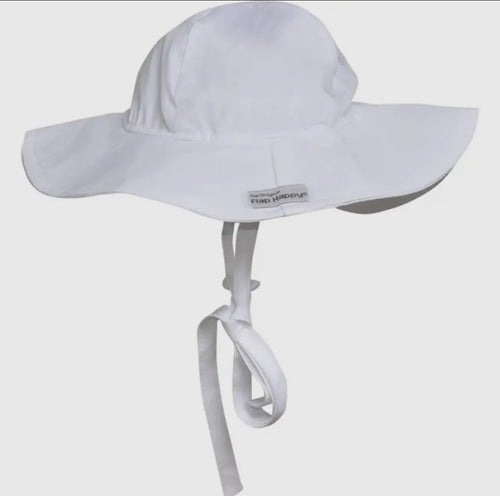 50+ UPF White Floppy Swim Hat